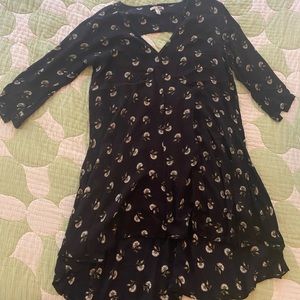 Black floral sun dress.